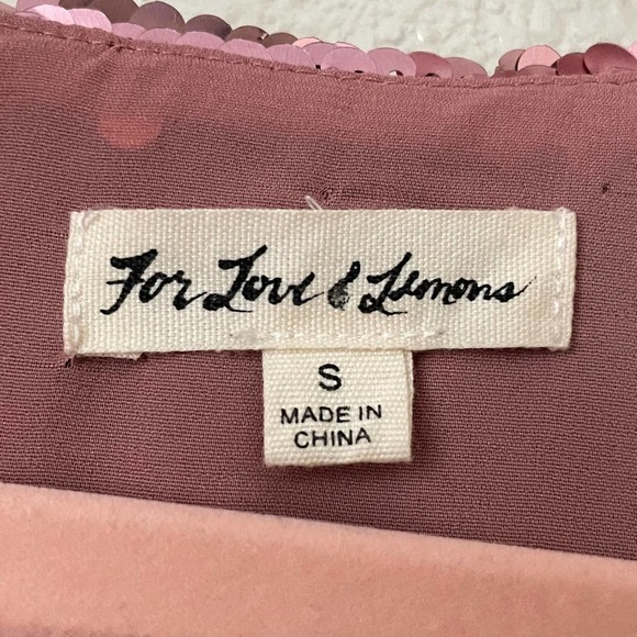 For Love & Lemons Dress Womens Small Rose Gold Mini Sequins Sparkly V-Neck Party - Picture 12 of 14